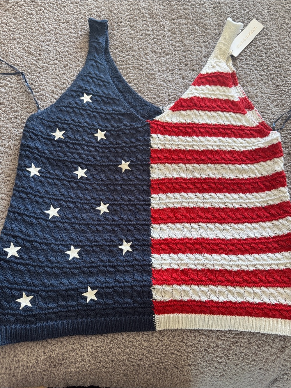 American Flag Knit Tank Top - Stars & Stripes